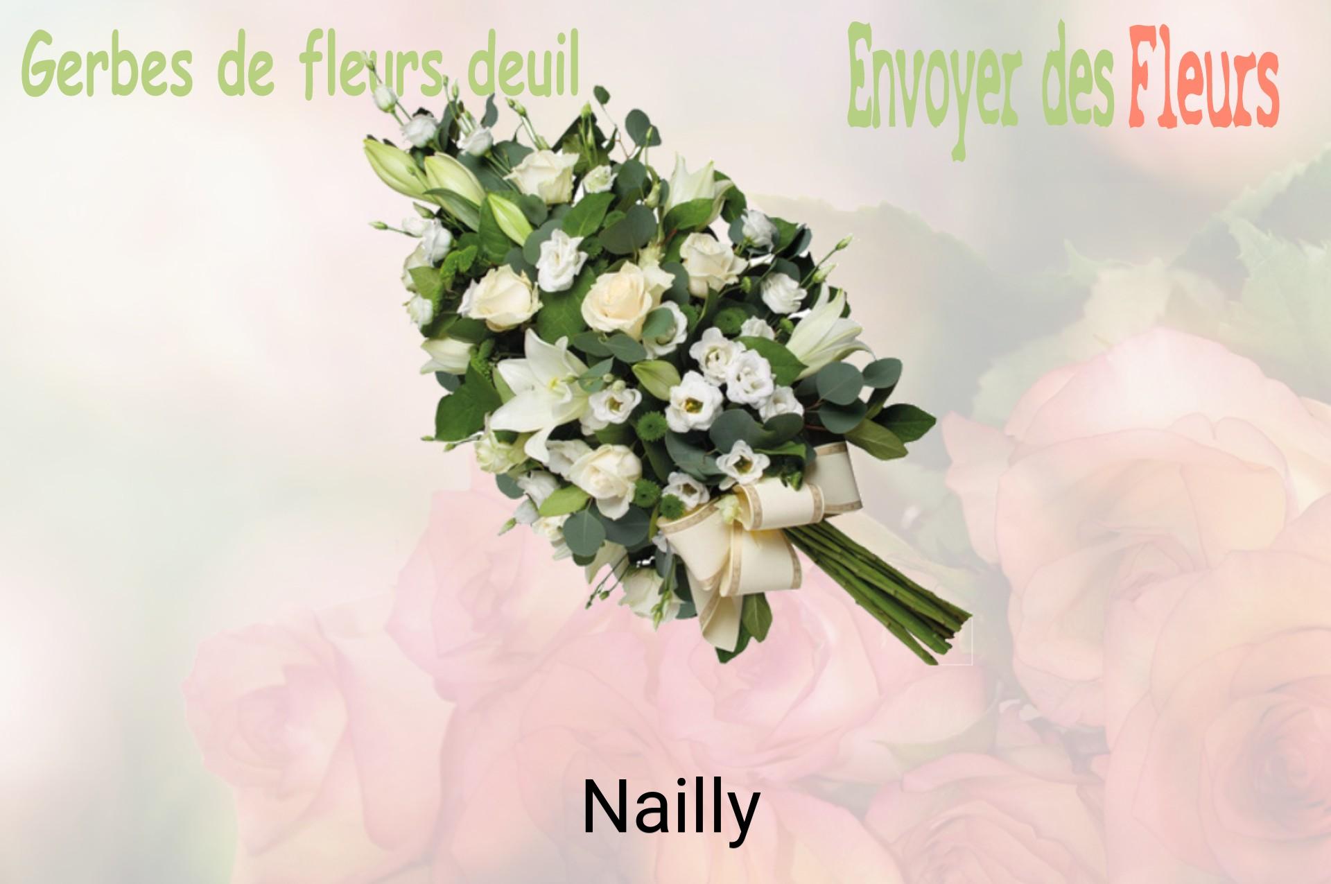 Gerbe de fleurs de deuil livrée à Nailly